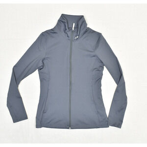 Under Armour Women Full Zip Jacket Solid Polyester Gray Size S Fitted All Season